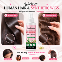 Produit de Soin Capillaire Anti-Frisottis Sans Rinçage Marque Blanche pour Perruques, Tissages et Extensions de Cheveux, Lisse, Brillant et Facile à Coiffer