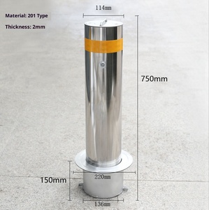 L Xin in acciaio inox portatile mobile barriera stradale colonna di avvertimento ispessita isolamento rimovibile Pre-Embedded veicolo - Product Image 1