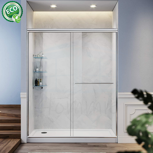 Puerta de Ducha Semi-Frameless con Cristal Nano de Fácil Limpieza, Latón Satinado, Diseño Moderno, Tamaño Personalizado - Product Image 5