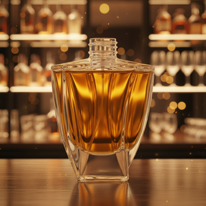 Bouteille de liqueur en verre personnalisée de 750 ml en forme de bijou avec bouchon à vis, fond épais et épaule plate pour rhum, brandy, <span class=keywords><strong>tequila</strong></span> - Product Image 1