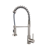 Robinet de cuisine à ressort en céramique, rotation à 360°, extractible, monotrou, monocommande, simplicité moderne, pour usage hôtelier