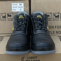 LIGHT BEARER 368 Chaussures de sécurité pour hommes en cuir véritable avec embout en acier pour la construction, l'exploitation minière et l'industrie, bottes de travail S3, Chaussure de Sécurité