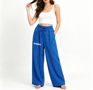 <span class=keywords><strong>Pantaloni</strong></span> Lunghi da <span class=keywords><strong>Donna</strong></span> di Alta Qualità, Personalizzabili, a Gamba Larga, <span class=keywords><strong>Vita</strong></span> Alta, Traspiranti, Casual, per Jogging - Product Image 2