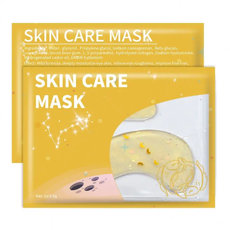 Bling parches Stars Glitter Masker Mata 2 PCS por bolsa Hidratante Antienvejecimiento Maquillaje Estética Máscara para el cuidado de la piel de los ojos