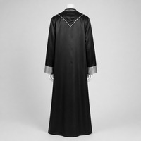 Costume de Prêtre pour Homme, Robe Soutane Romaine en Satin, Broderie Croix Argentée et Dorée, Tenue de Scène pour Halloween