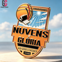 Badge métallique personnalisé d'usine Nuvens De Gloria Embaixadores Événement Église SDA, épinglette souvenir religieux avec attache en caoutchouc