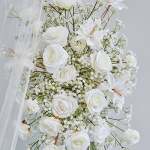 Decoración Floral de Paniculata Blanca para Eventos de Boda, Fondo para Propuesta de Matrimonio, Flores Artificiales, Arco de Flores Colgante de Pared - Product Image 3