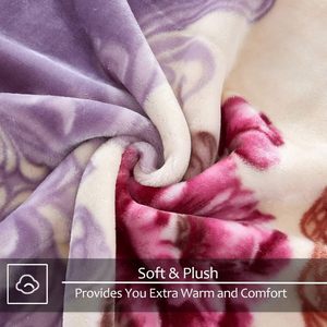 Warm Luxury Heavy Raschel Mink Korean Style All-Season Double Layer Thick <b>Big</b> Bed <b>Blanket</b> Knitted Floral Pattern Home - Product Image 6