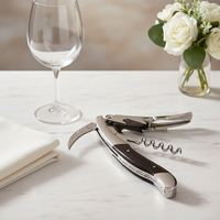 Ensemble cadeau d'ouvre-bouteille Laguiole 6 pièces - Ouvre-bouteille en acier inoxydable écologique et durable avec manche en bois de wengé, boîte cadeau élégante
