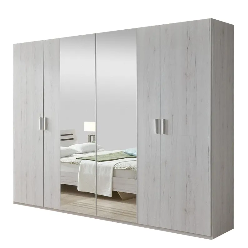 Vendita calda moderna 2020 armadio più economico semplice melamina in legno 3 ante 4 ante armadio guardaroba con specchio
