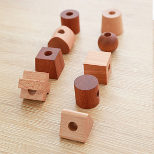 Xc Children's <b>Log</b> Geometric Set Column Stringing Concentration Stacking Kindergarten Hand-Eye Coordination Wooden Toy for 4-6 - Product Image 4