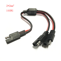 Vente en gros de câble adaptateur répartiteur SAE Y haute puissance 2 broches SAE 2 en 1 DC Power Automotive Extension Wire for Solar Panel Charging