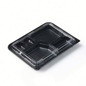 Conteneur alimentaire carré jetable en PET écologique de 2500 ml, inviolable, pour yaourt, noir, pour fêtes, boîte en papier, 7-12 pièces - Product Image 4
