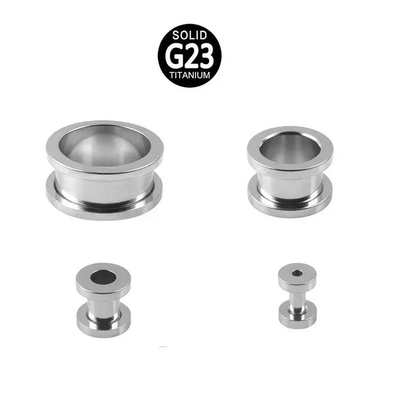 Alta Qualidade Venda Quente ASTM F136 Titânio Flesh Tunnel Body Piercing Brinco HIp-Hop Plug Para Mulheres Homens