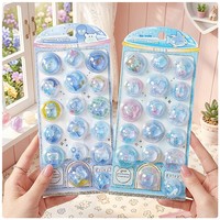 Pegatinas Redondas de Epoxi, 6 Sets de Colores Pastel, Lindos Animales y Estrellas, Calcomanías 3D Transparentes con Brillo, para Decorar Diarios, Teléfonos, Tazas y Manualidades