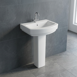 Export Standard Ecco Ceramic Wash Hand Basin Pedestal Set Porcelain Bathroom Sink Wall Mounted <b>Full</b> Pedestal Lavabo - Product Image 3