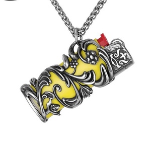 Collar con colgante para hombre, fabricado en fábrica, con encendedor y bloc de notas, nuevo diseño, estuche hueco para encendedor. - Product Image 4