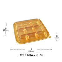 Fabricant de boîtes à sushi dorées à neuf compartiments boîte en plastique jetable de qualité alimentaire boîte de pâtisserie emballage de qualité supérieure