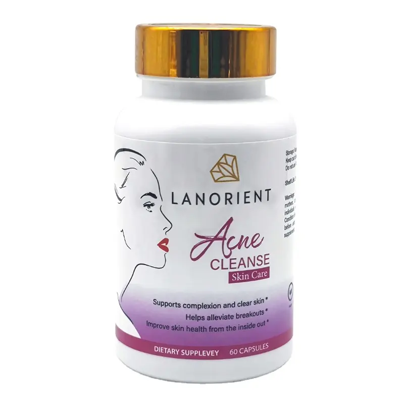 Lanorient - Suplemento anti-acne para limpeza da pele, cápsula vegana para redução de manchas escuras e clareamento da pele, cápsula anti-acne para cuidados com a pele, ideal para pele oleosa