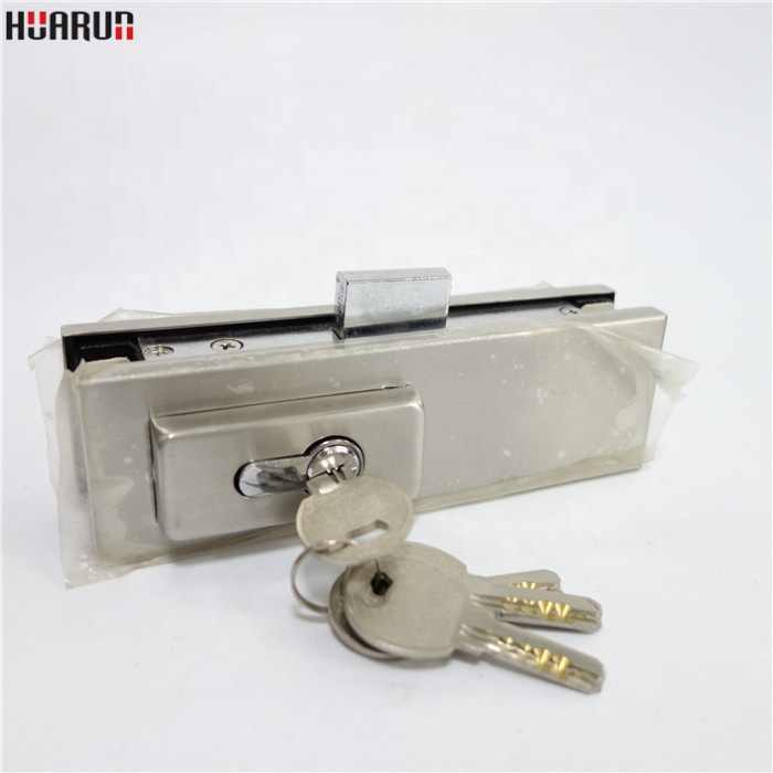 Frameless Glass Door Bottom Patch Fitting Lock in SUS304