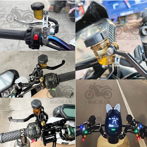 Réservoir d'huile de frein pour moto Adelin, gobelet transparent marron pour système de freinage modifié, ajustement universel - Product Image 4