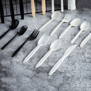 Cornstarch Soup Disposable Fork Set Biodegradable Customized Spoon