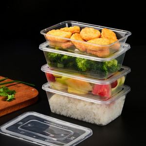 Boîte à lunch jetable avec couvercle, boîte à lunch ménagère épaissie et résistante à la chaleur, boîte d'emballage rectangulaire à emporter - Product Image 1