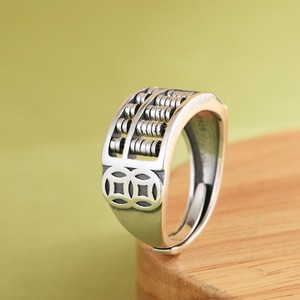 Anillo Unisex de Plata S925 Golden Deer King, Diseño Retro de Ábaco Ruyi, Joyería de Plata al por Mayor - Product Image 3