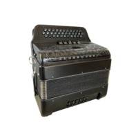 Accordéon professionnel SEASOUND OEM en bois, 34 boutons, 12 basses, 5 registres, noir mat, avec boutons de grille noirs JB3412D