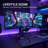 Micrófono de condensador USB profesional ME6S de 192kHz con control táctil de silencio y ganancia, micrófono para juegos, streaming y grabación de podcasts.