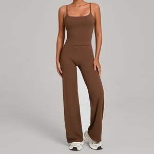 Ensemble de survêtement de sport personnalisé avec logo, pour la salle de sport, le yoga, coupe ajustée, dos carré, veste de course en plein air - Product Image 2