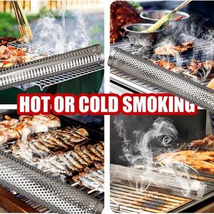 Tubo Ahumador Perforado de Acero Inoxidable para Pellets de Madera, Parrilla Eléctrica, a Gas o Carbón, Ahumado en Frío y Caliente, Portátil - Product Image 3