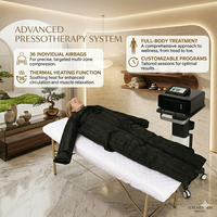 Appareil de pressothérapie de luxe à 36 airbags pour le corps entier, machine de massage par pression d'air, appareil de bien-être, analyse de la peau