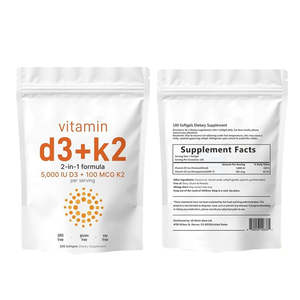 OEM Non-GMO Immuunversterkende Vitamine D3 K2 Softgel Capsules voor Kinderen & Volwassenen Niet voor Zwangere Vrouwen - Product Image 2