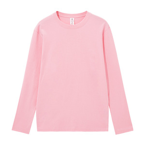 Offres Spéciales personnalisé unisexe décontracté mode 100% coton col rond couleur unie pull à manches longues T-<span class=keywords><strong>shirt</strong></span> pour les femmes - Product Image 1