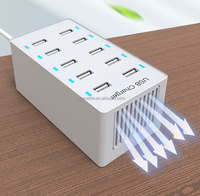 Cargador USB de 10 puertos de 50W, tira de alimentación 5V2.4A, enchufe multifunción para oficina en casa, carga rápida para teléfonos, portátiles y ordenadores