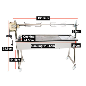 <span class=keywords><strong>Asador</strong></span> de Pollos Móvil de Acero Inoxidable, <span class=keywords><strong>Asador</strong></span> Automático de 1200 mm, <span class=keywords><strong>Asador</strong></span> de Patio para Barbacoa con Capacidad de Carga de 30 kg - Product Image 3