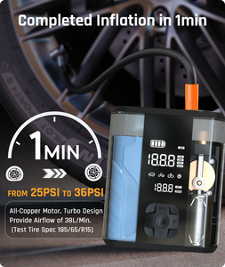 مشغل قفزة سريع 2 في 1 سلكي ولاسلكي متعدد الوظائف لسيارات البترول 6.0 لتر ووقود الديزل يشمل نافخة - Product Image 3