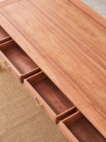 Table à thé rectangulaire en bois massif de bois de rose birman et de santal, nouveau style chinois, joint à tenon et mortaise, grand design violet pour fruits