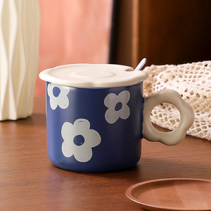 Tasse en céramique peinte à la main, tasse à eau de haute qualité avec couvercle, tasse à café - Product Image 3