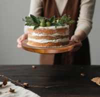 Offre Spéciale – Présentoir à Gâteau Rond en Bois d'Acacia Écologique de Qualité Alimentaire, Plateau de Présentation de Desserts en Bois Massif, Gravure pour Mariage et Anniversaire