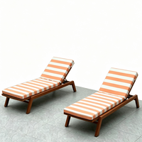 Chaise longue de jardin en teck pour hôtel, complexe hôtelier, piscine, plage, extérieur