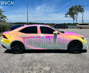 Autocollants de voiture en vinyle brillant arc-en-ciel chromé couleur merveilleuse personnaliser le logo <span class=keywords><strong>film</strong></span> de carrosserie arc-en-ciel chromé - Product Image 5