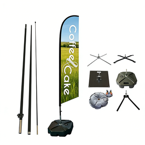 Drapeau publicitaire à installation rapide, forme goutte d'eau, avec base métallique antirouille, pour la vente immobilière - Product Image 6