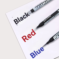 Marqueurs permanents imperméables à séchage rapide à pointe unique marqueurs fins épais en noir rouge bleu pour l'écriture de CD en papier tissu