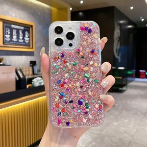 3 in 1 Bling Diamond Glitter custodia per telefono cellulare rigida Cover posteriore Pc Tpu per <span class=keywords><strong>Iphone</strong></span> 17 Pro Max 16 15 14 12 per le donne - Product Image 2