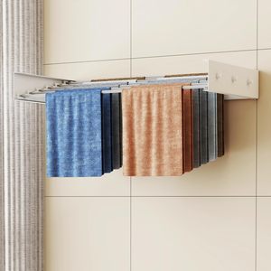 Collapsible Foldable Wall-Mounted Self-Adhesive Drying <b>Rack</b> for Bathroom <b>Clothes</b> - Product Image 3