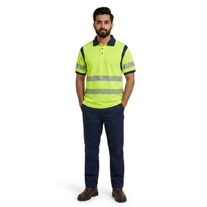 Ropa de seguridad personalizada de alta visibilidad, camiseta polo de trabajo reflectante fluorescente de alta calidad - Product Image 1