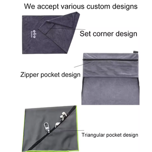 Toalla Deportiva Absorbente de Microfibra con Logotipo Personalizado, con Capucha Antideslizante <span class=keywords><strong>para</strong></span> Ejercicio Físico, Tamaño Grande 40x95cm - Product Image 3