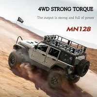 MN128 1/12 4WD 4 Canales, Coche RC Eléctrico de Metal Todoterreno para Escalar Rocas, Juguete para Adultos